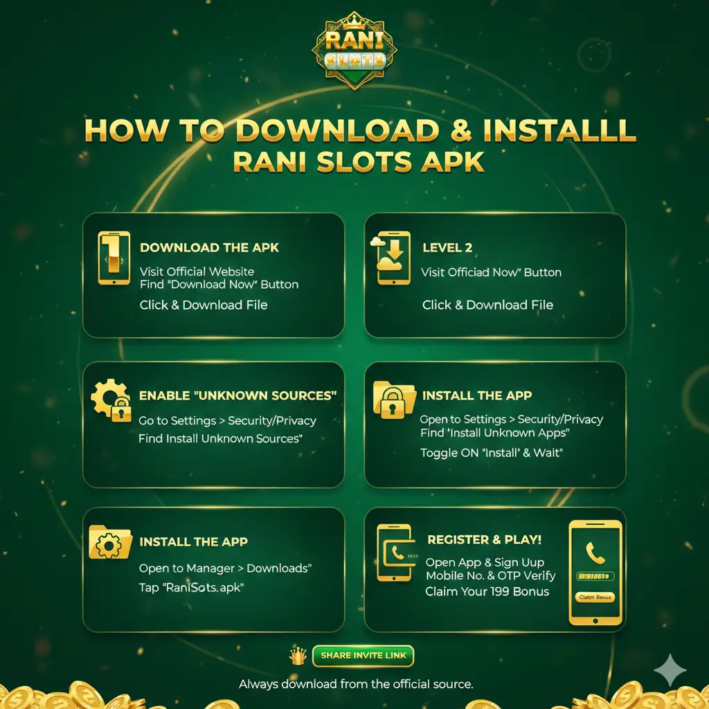 Rani Slots Game Download guide